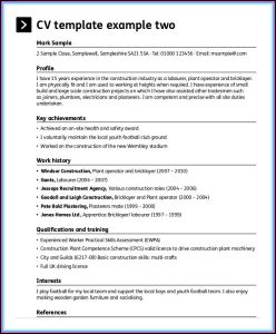 Printable Sample Resume For Construction Worker