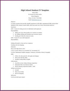 Printable Sample Resume For High School Student