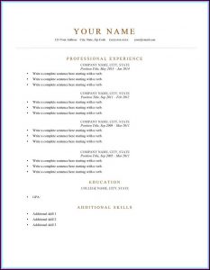 Printable Sample Resume Formats