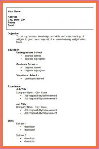 Printable Sample Resumes For Free