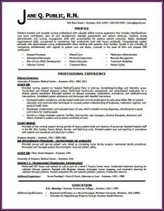 Professional Resumes For Nurses