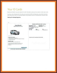 Progressive Insurance Id Card Template