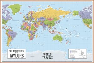 Push Pin World Map Australia