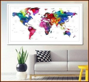 Push Pin World Map Uk