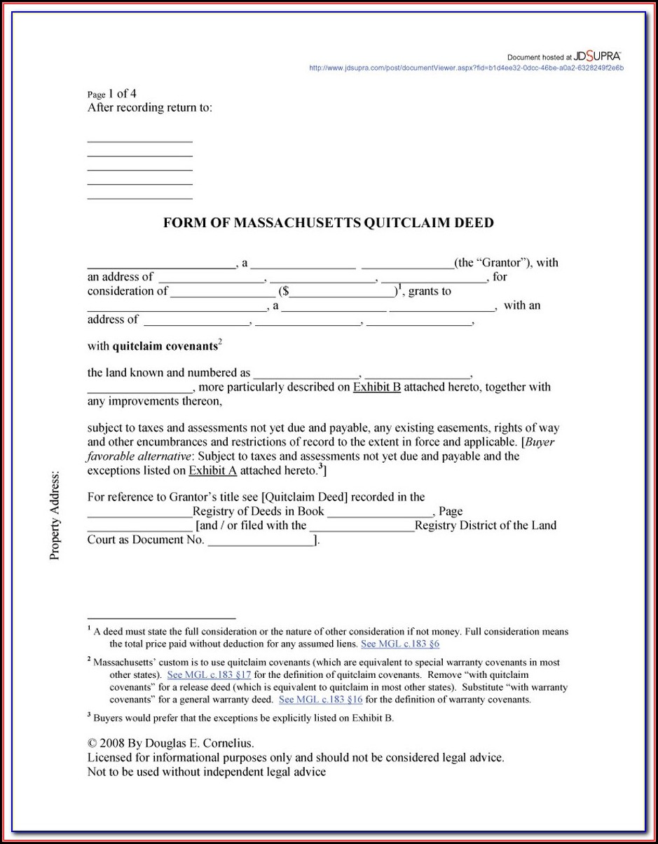 Quit Claim Deed Florida Form Volusia County