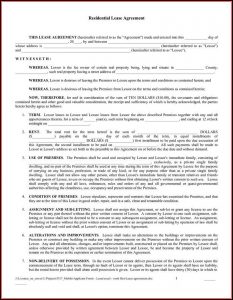 Rental Lease Forms Free Printable