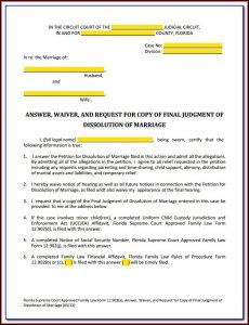 Respondent Divorce Forms Florida
