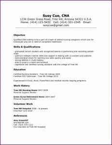 Resume For Cna Job