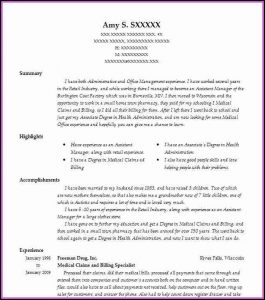 Resume For Medical Billing Specialist
