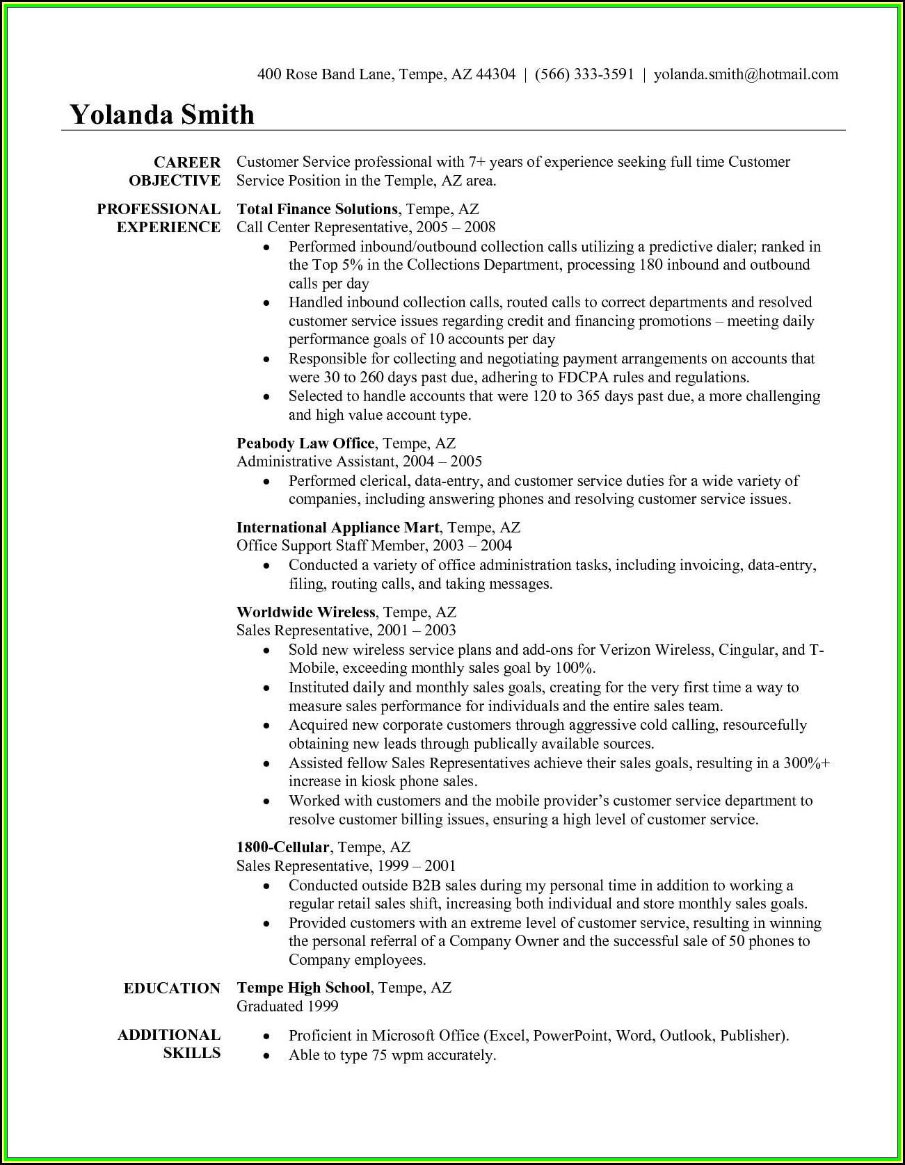 Resume Headline Examples For Banking