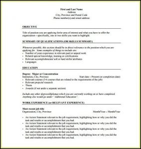 Resume Outlines Free