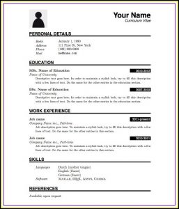 Resume Preparation Format For Freshers