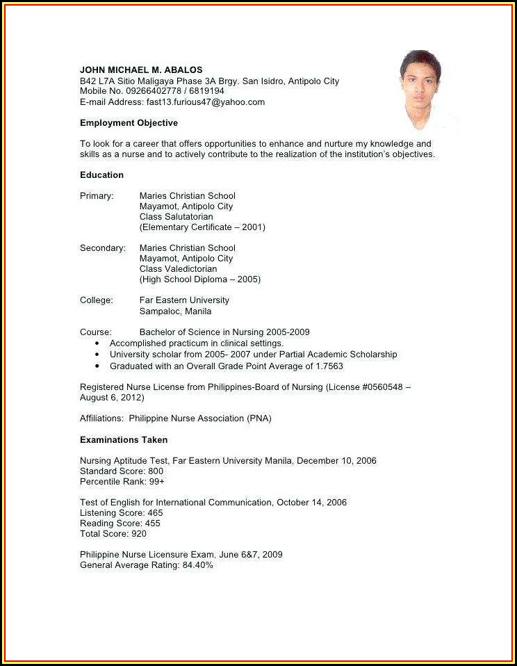 Resume Sample For Nurses Without Experience