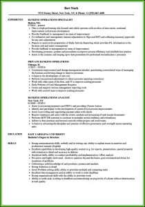 Resume Samples For Banking Operations