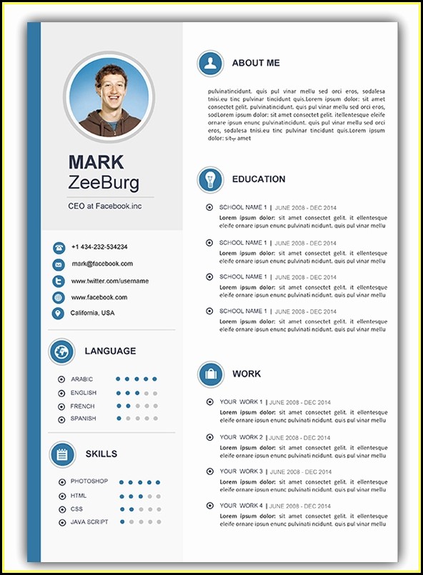 Resume Template Free Download Docx