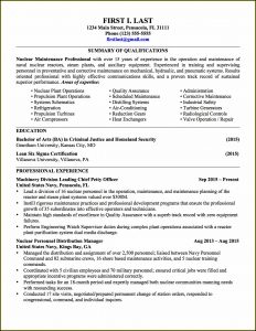 Resume Templates For Military Veterans