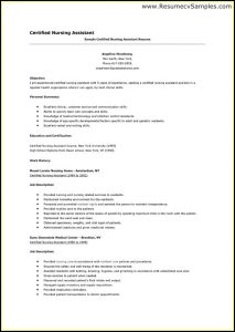 Resume Templates For Nursing Assistant