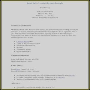 Resume Templates For Retail Sales Position