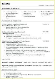 Resume Templates For Veterans