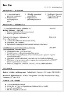 Resumes For Military Veterans