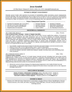 Resumes For Project Managers