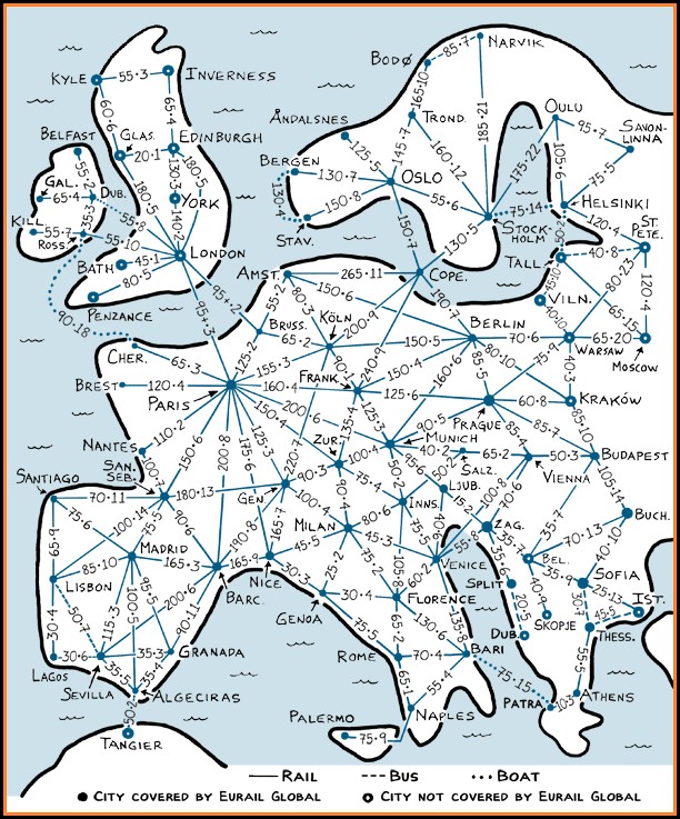 Rick Steves Train Map Europe