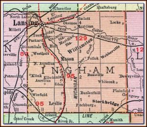 Road Map Of Ingham County Michigan