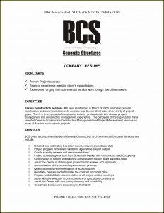 Sample Company Resume Templates