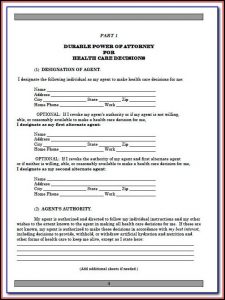 Sample Durable Power Of Attorney Form Florida