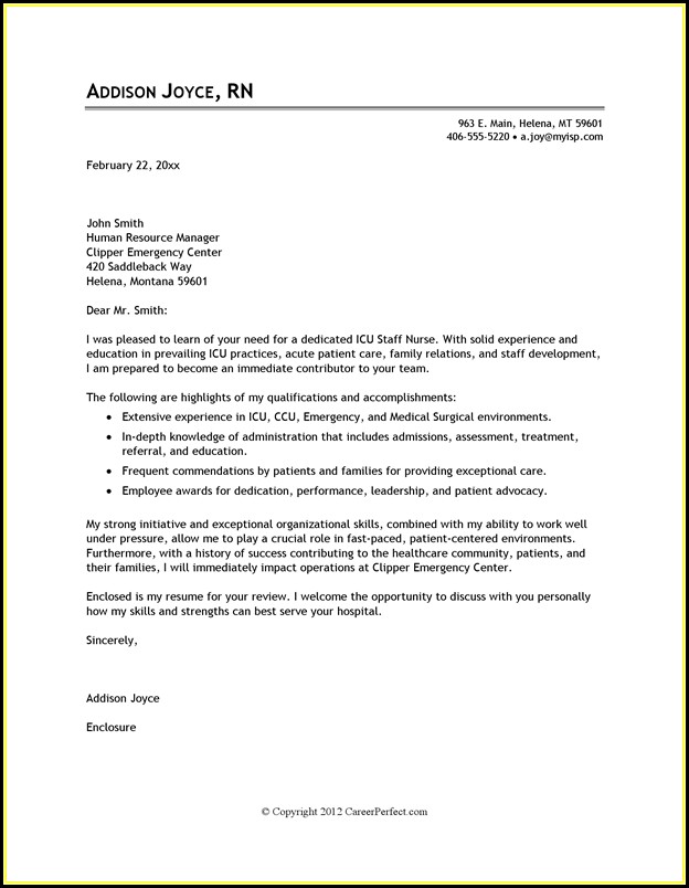 Sample Resume And Cover Letter