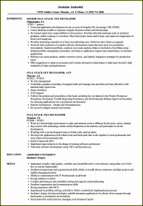 Sample Resume For .net Developer Experience
