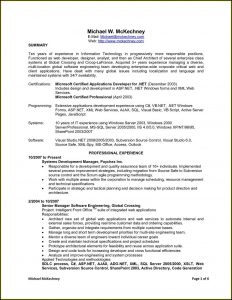 Sample Resume For .net Developer With 1 Year Experience