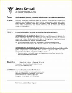 Sample Resume For Cna Job