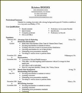 Sample Resume Retail Sales Merchandiser