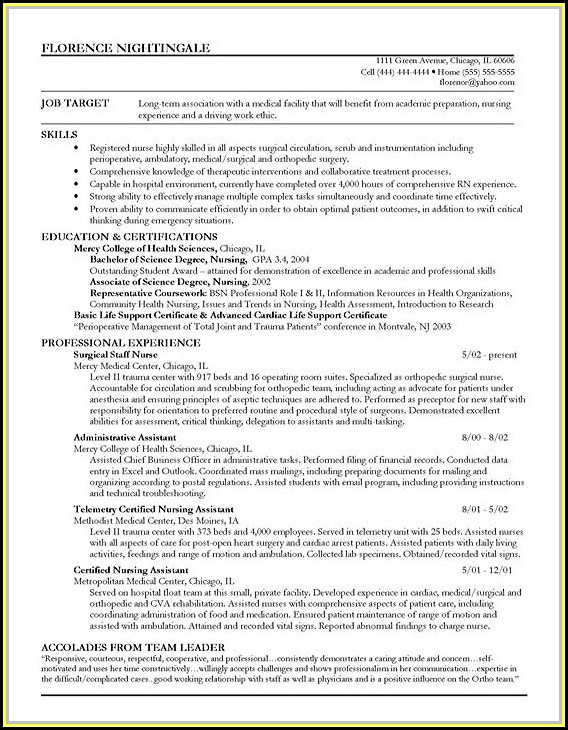Sample Resume Staff Nurse Job Description