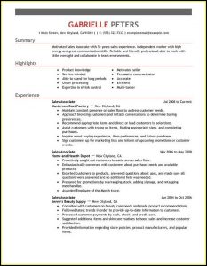 Sample Resumes Sales Associate