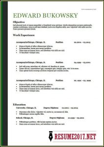 Sample Template Resume 2018