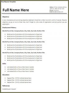 Sample Templates Resume