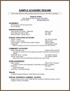 Scholarship Resume Templates Samples