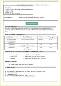 Simple Resume Format Ms Word Download