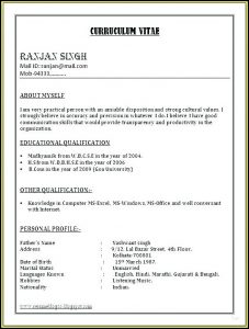 Simple Resume Format Word