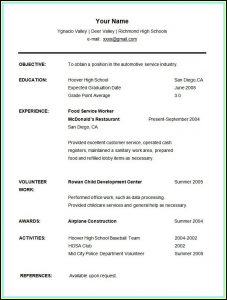 Simple Resume Samples For Students