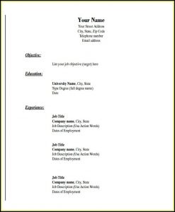 Simple Resume Samples Pdf