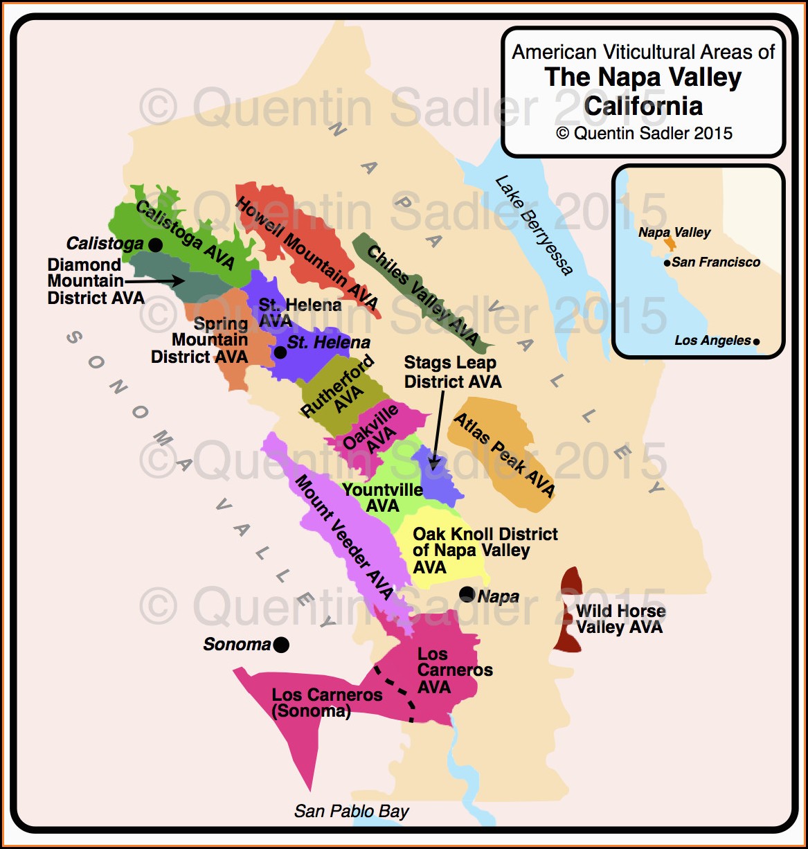 St Helena California Map Napa Valley