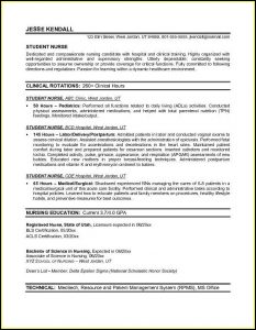 Student Nurse Resume Template Free