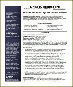 Teachers Resume Template Free