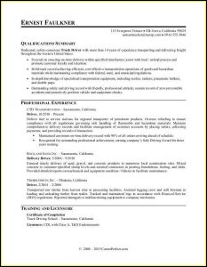Truck Drivers Resume Sample