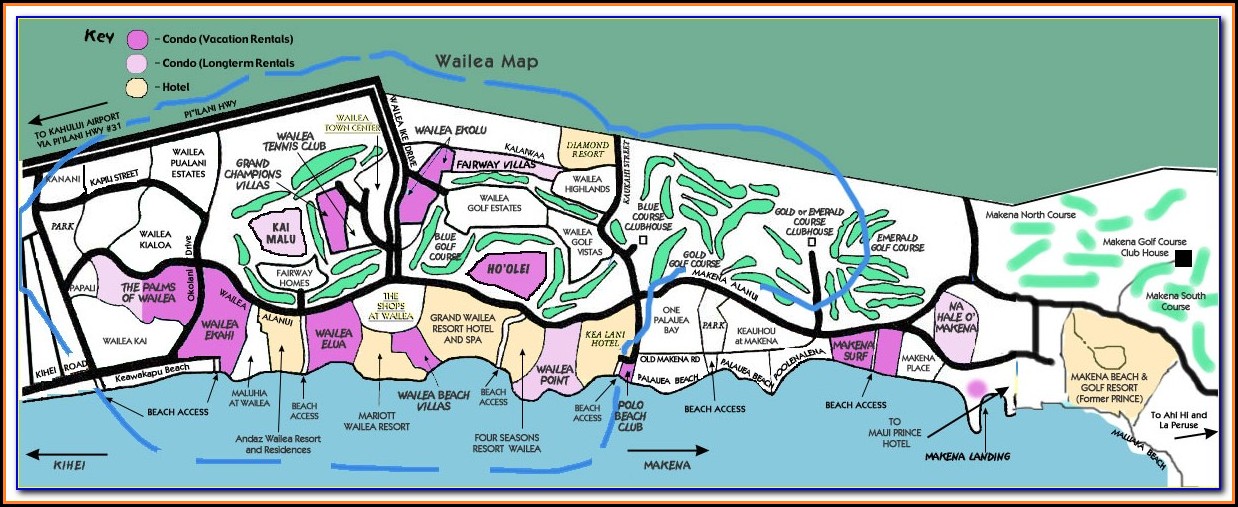 Wailea Beach Hotels Map