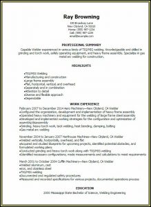 Welding Resume Examples Templates