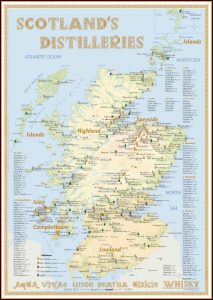 Whisky Distilleries Scotland Tasting Map